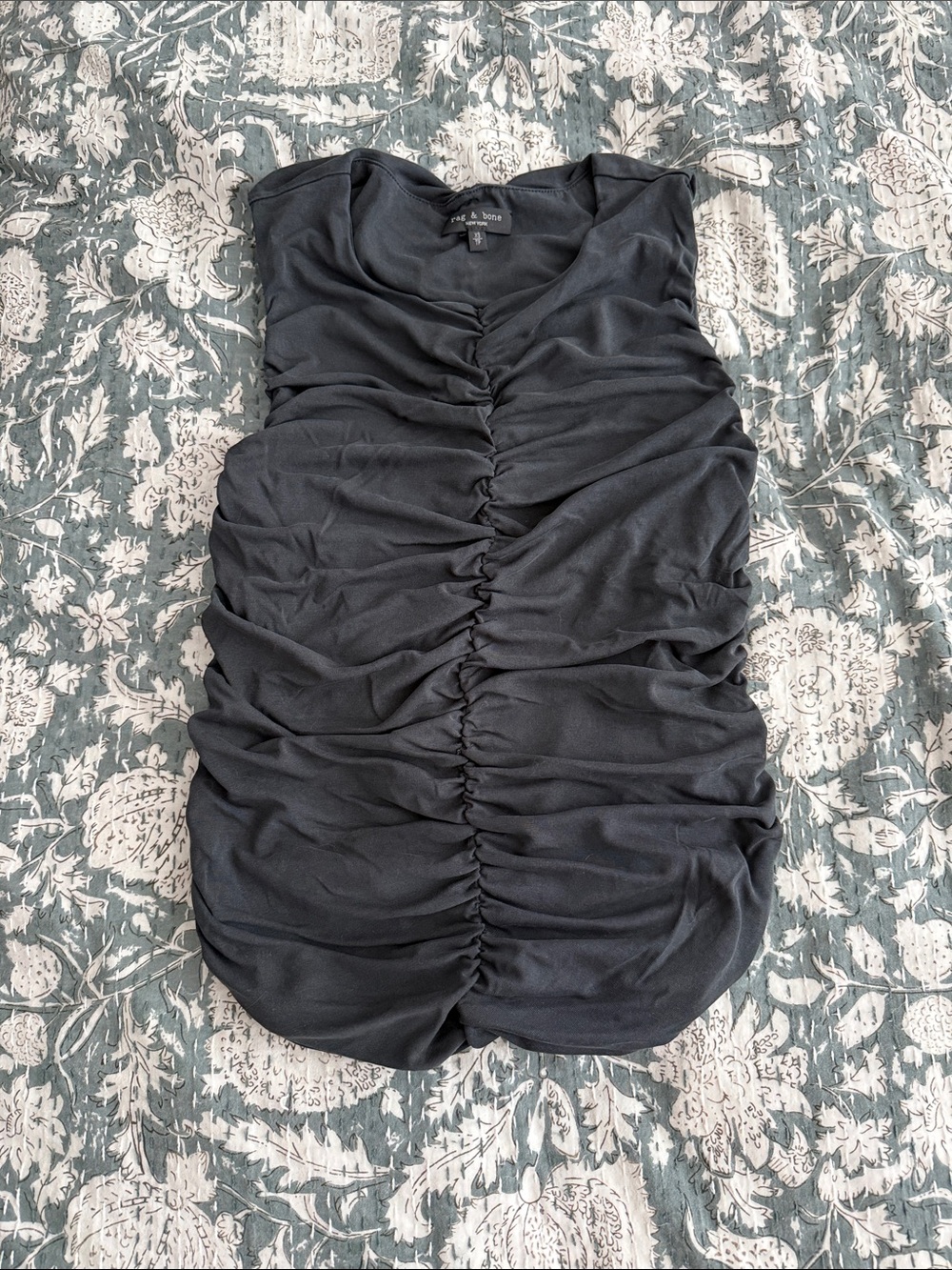 rag & bone Black Ruched Sleeveless Tank Top